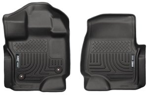 Ford F-150 Floor Mats - Front - Husky Liners - WeatherBeater - Black - `15-`23